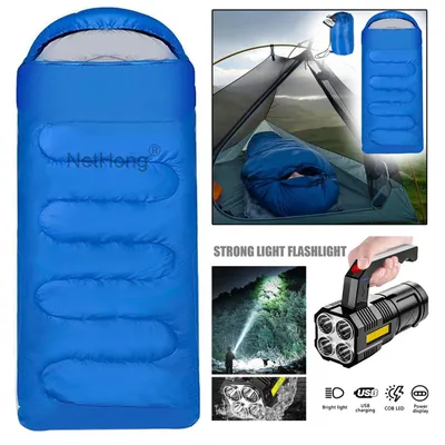 3-4 SEASON SINGLE SLEEPING BAGS CAMPING RECTANGULAR ENVELOPE ZIP UP KIDS