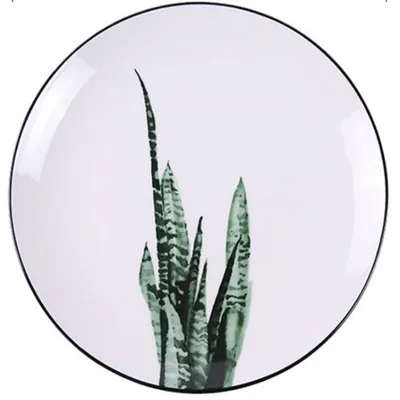 Green Plant Ceramic Plate Cartoon Fruit Plate