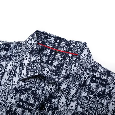 Cotton Shirt Men's Poker King Print