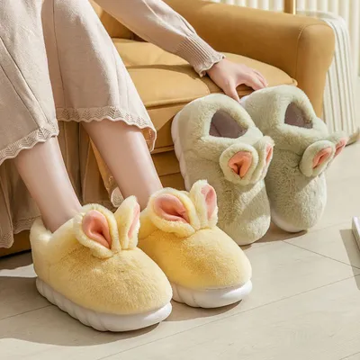 Home Thick-soled Couple Cute Indoor Household Bag With Plush Confinement Warm Cotton Shoes
