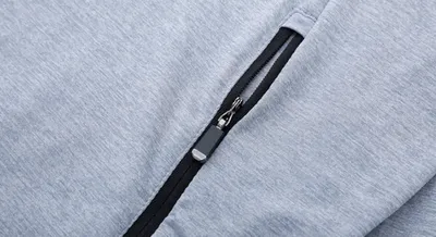 Grey Sport Hoodie Zip Long Sleeve