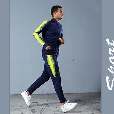 Stand collar long sleeve casual running sports suit