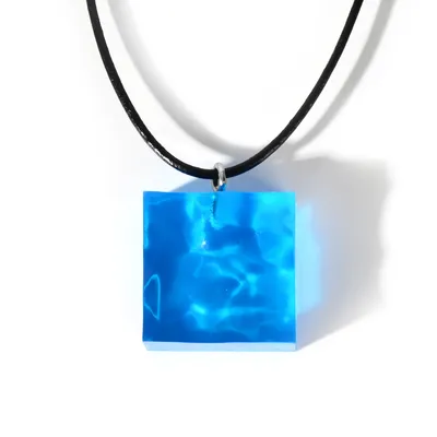 Resin Pendant Leather Cord Necklace