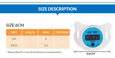 Baby pacifier digital thermometer