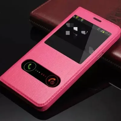 Clamshell leather phone protective leather case