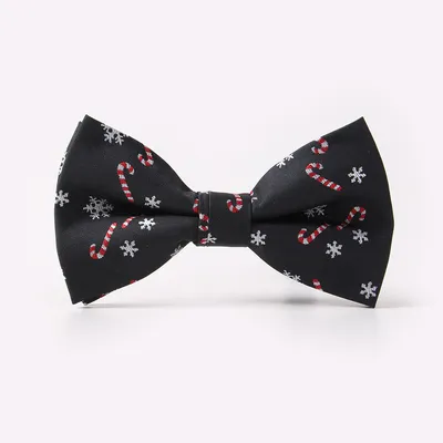 Men's Holiday Christmas Tree Snowflake Pattern Bow Tie