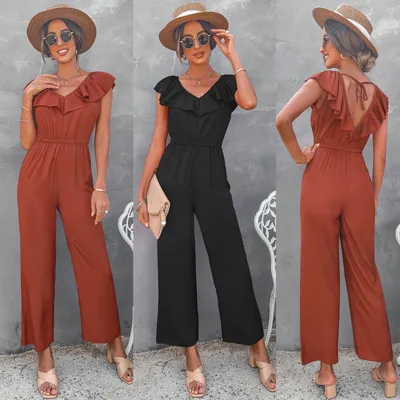 European And American Women's Fashion Slim Waist Jumpsuit