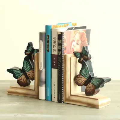 Country Butterfly Bookstand Bookend Resin Craft Set