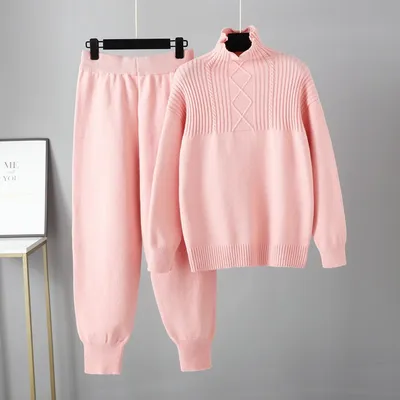 Women's Fashionable And Versatile Knitted Pants Set