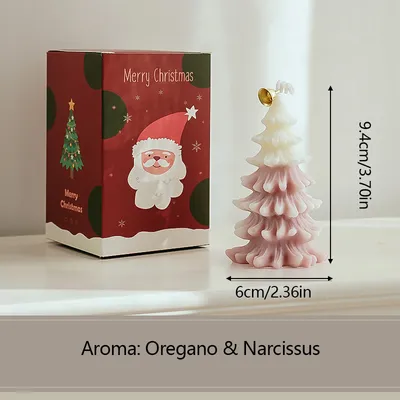Merry Christmas Candle 3D Xmas Tree Shaped Aromatherapy Candles Ornaments Navidad New Year Party