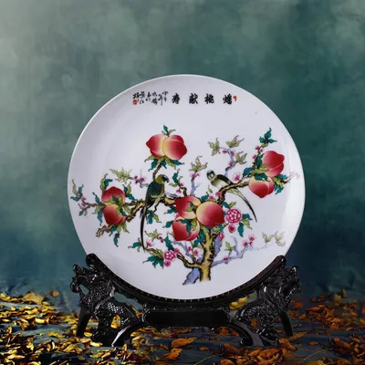 Ceramic Decoration Hanging Plate Office Home Living Room Craft Ornaments