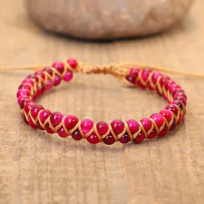 New Style Double-layer Stone Winding Bracelet Handmade