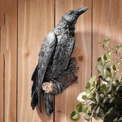 Black Crow Resin Sculpture Craft Wall Hanging