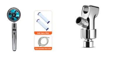 Shower Head Water Saving Flow 360 Degrees Rotating With Small Fan ABS Rain High Pressure Spray Nozzle Bathroom Accessories