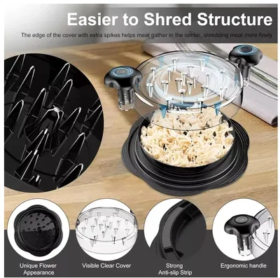 Large Chicken Shredder Tool Twist Meat Shredding Grinder Handles Non-Slip No BPA