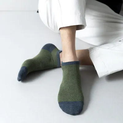 Spring And Summer Thin Cotton Breathable Deodorant Color-blocking Short Boat Socks
