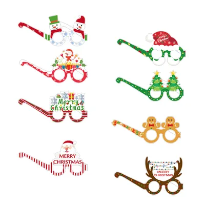 Christmas Children's Paper Glasses Party Decoration Supplies