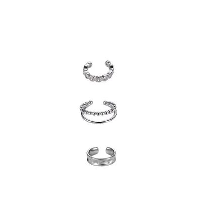 Three-piece Geometric Earrings Female Double-layer Twist Earrings Without Pierced Ears