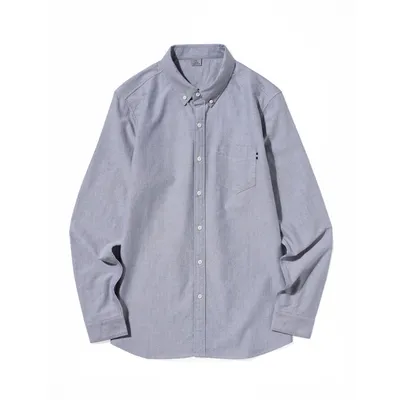 Autumn And Winter Men's Long-sleeved Casual Solid Color Shirt