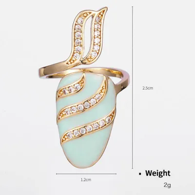 Copper Real Gold Plated Zirconium Drip Oil Nail Ring