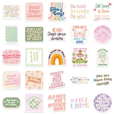 Motivational Statement Stickers Decorated