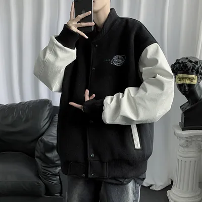 Men's Hot Drill Embroidered Baseball Jacket