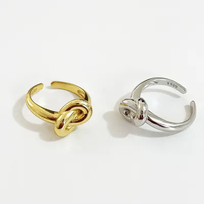 Women's 925 Sterling Silver Knotted Geometric Ring