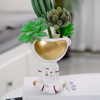 Astronaut Succulent Flower Pot Plant Flower Pot Set Combination Decoration Resin Crafts