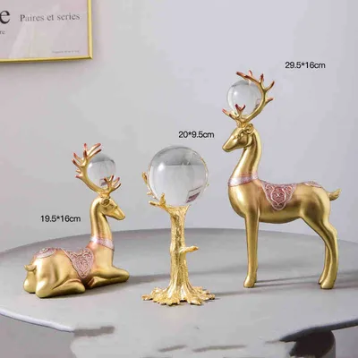 Nordic Light Luxury Metal Crystal Ball Craft Decoration