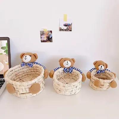 Ornament Home Crafts Straw Storage Basket