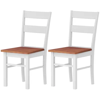 Farmhouse Dining Table Chairs, Set Of 2 Rubber Wood Kitchen Table Chairs With Open Back For Living Room, Light Gray