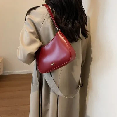 Red Underarm Shoulder Bags For Women New Texture Leather Crossbody Bag Luxury Designer Wedding