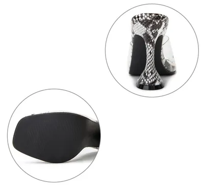 Women's high heel sandals with black stiletto heel