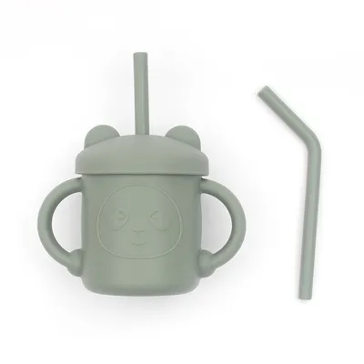 Tableware Infant Children's Silicone Learning Drink Straw Cup