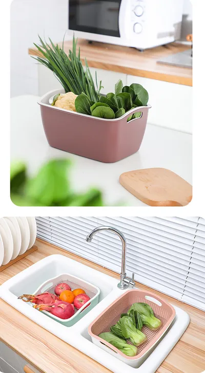 A basket for washing vegetables and fruit