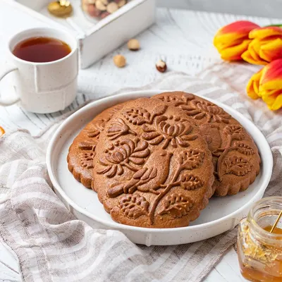 Wooden Gingerbread Cookie Mold Pine Nuts Rose Flower Cookie Mold Wooden Rose Flower Christmas Kitchen Tools