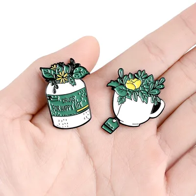 Men And Women Creativity Green Plant Shape Alloy Brooch
