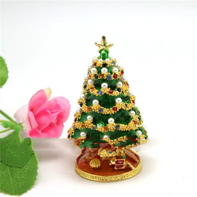 Christmas Tree Enamel Craft Alloy Jewelry Box