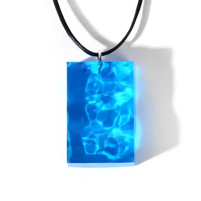 Resin Pendant Leather Cord Necklace