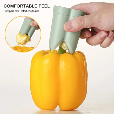 2-in-1 Fruit Pepper Corer Color Pepper Corer Seed Removing Tool Portable Kitchen Utensil Reusable Fruit Vegetable Coring Tool