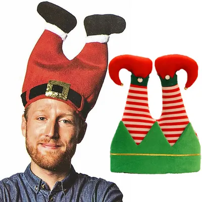 Fancy Christmas Caps Men Women Xmas Trousers Hat Clown Trousers Leg Hat For Party Celebration Home Gift
