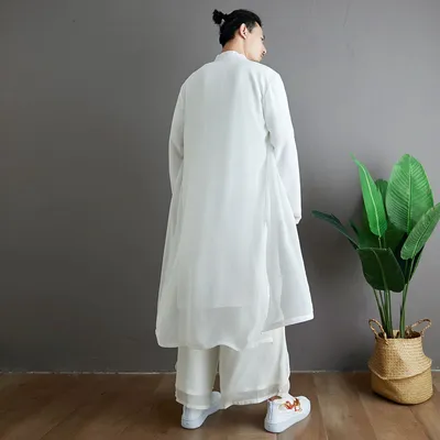 Chiffon Costume Male Boy In Robe And Mandarin Jacket