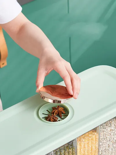 Kitchen Grains Separate Storage Box Compartment
