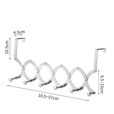 Stainless Steel Door Rear Telescopic Hook Multi-functional Punch-free
