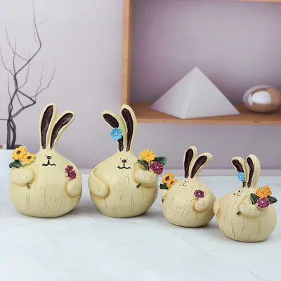 زينة الحرف المكتبية من راتنج غرفة المعيشة من Garlic Rabbit