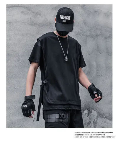 Summer Men's Short-sleeved T-shirt With Round Neck Streamers