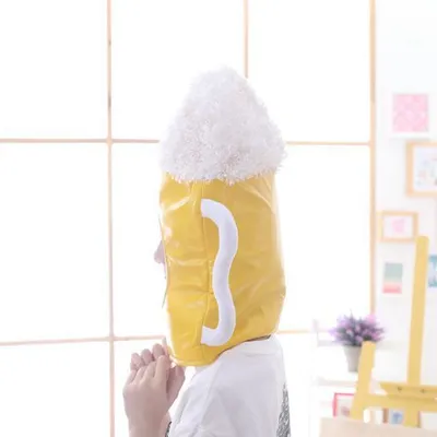 Plush cute photo funny Japanese beer headgear