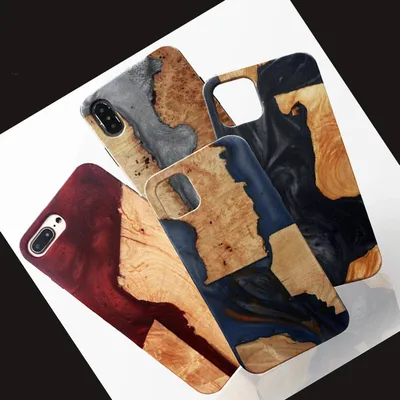 Resin Scar Wood Phone Case Cover