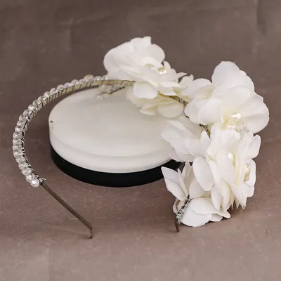 Bridal Pearl Crystal Handmade Head Flower Hair Band
