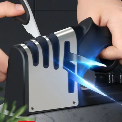 4 In1 Knife Sharpener Kitchen Grinder Diamond Knives For Sharp Scissors Tool UK